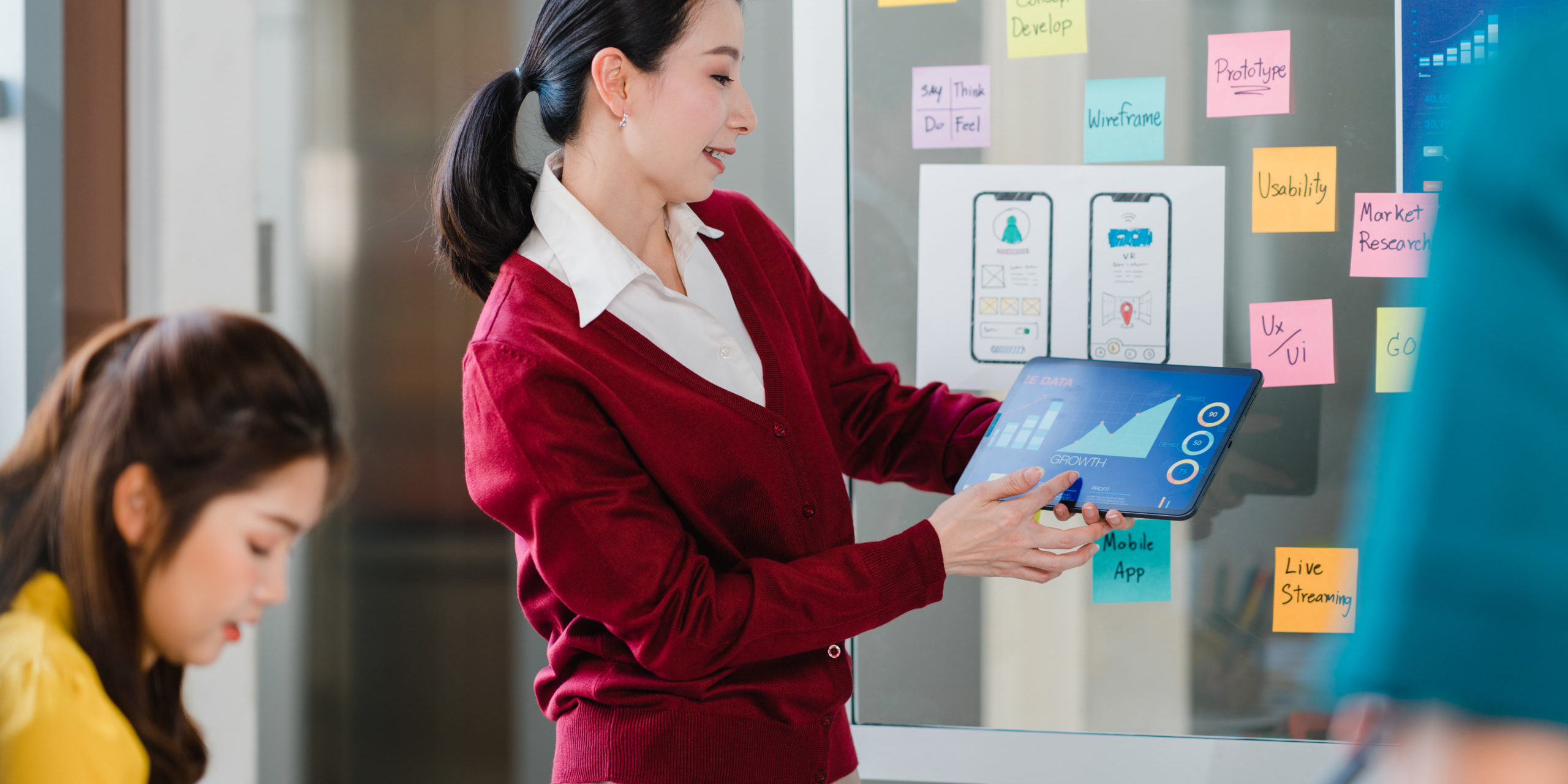 Group of Asia young creative people meeting brainstorming ideas